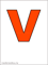 vermeil red italian letter V