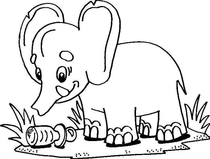 слон рисунок раскраска