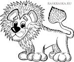 lion contour drawing