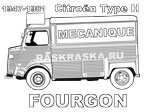 citroen h van outline picture with french words