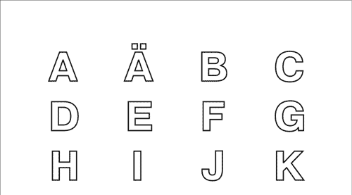 german alphabet for print and painting