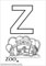 French letter Z with Zoo cartoon