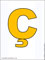 янтарная буква C с диакритическим знаком седиль