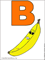 The second letter of the Italian alphabet with color banana picture