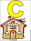 The third letter of the Italian alphabet with color house picture