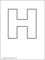 Outline italian letter H for print