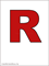 итальянская буква R кирпичного цвета