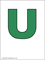 итальянская буква U морского зелёного цвета