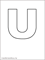 Outline italian letter U for print