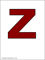 итальянская буква Z тёмно-красного цвета