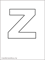 Outline italian letter Z for print