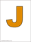испанская буква J цвета сиена