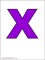 португальская буква X фиолетового цвета