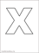 испанская буква X в контуре для распечатки
