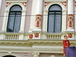 stucco decorations on the building