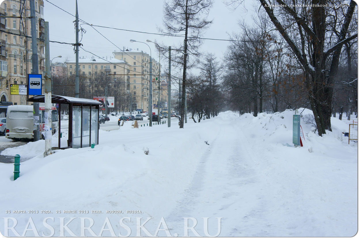 Москва снег весной