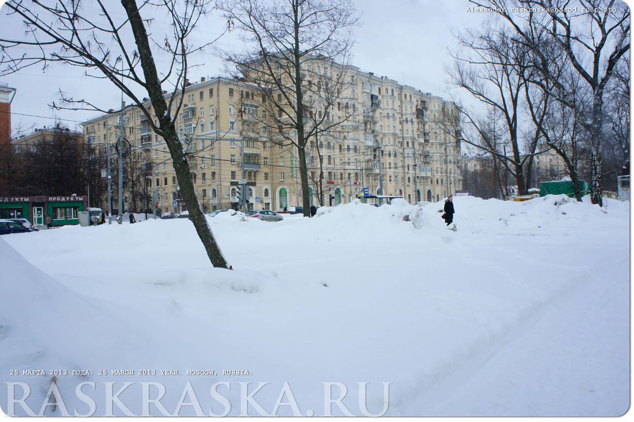 снежная весна в Москве