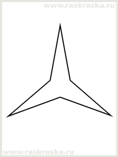 printable three-pointed star outline image