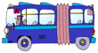 раскраска автобуса гармошки