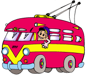 printable trolleybus outline picture