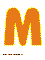 оранжевая буква М для распечатки на листе формата А4