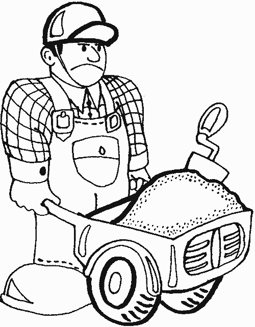 Builder outline picture for print
