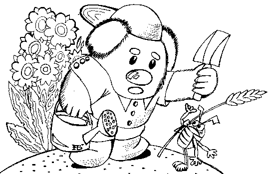 Gardner outline picture for kids free