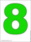 green digit eight picture for print