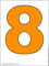digit 8 orange color image