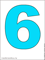 голубая цифра шесть на печать