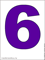 фиолетовая цифра шесть для распечатки на принтере